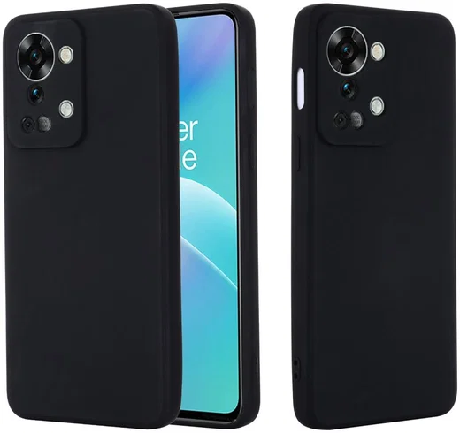 OnePlus Nord 2T Hoesje Siliconen Back Cover Zwart afbeelding 1