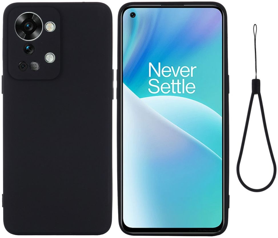 OnePlus Nord 2T Hoesje Siliconen Back Cover Zwart afbeelding 2
