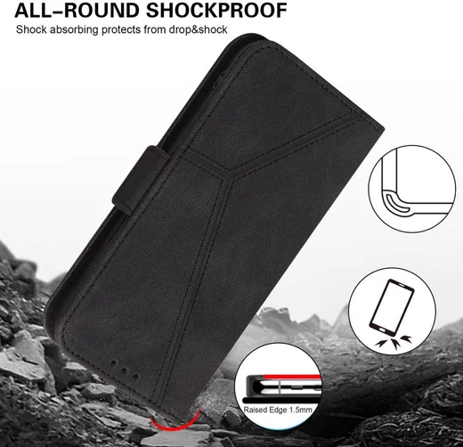 Samsung Galaxy A52 / A52S Hoesje Kunstleer Wallet Book Case Zwart afbeelding 4