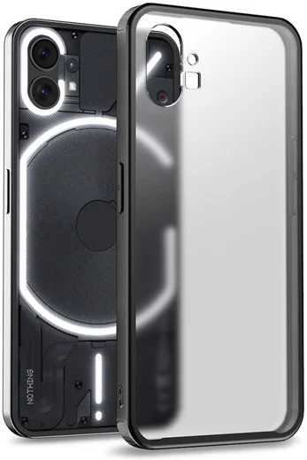 Nothing Phone (1) Hoesje Armor Back Cover Transparant Zwart afbeelding 1