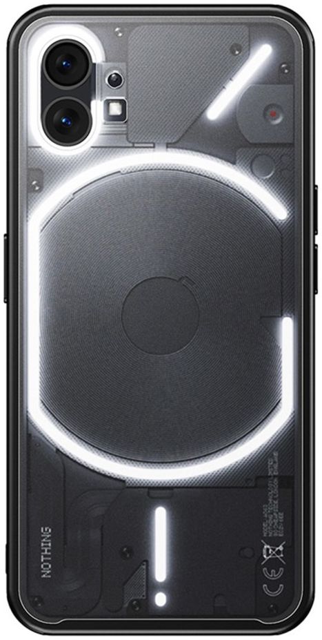 Nothing Phone (1) Hoesje Armor Back Cover Transparant Zwart afbeelding 2