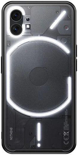 Nothing Phone (1) Hoesje Armor Back Cover Transparant Zwart afbeelding 2