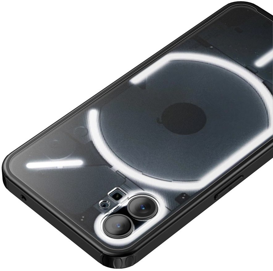 Nothing Phone (1) Hoesje Armor Back Cover Transparant Zwart afbeelding 6