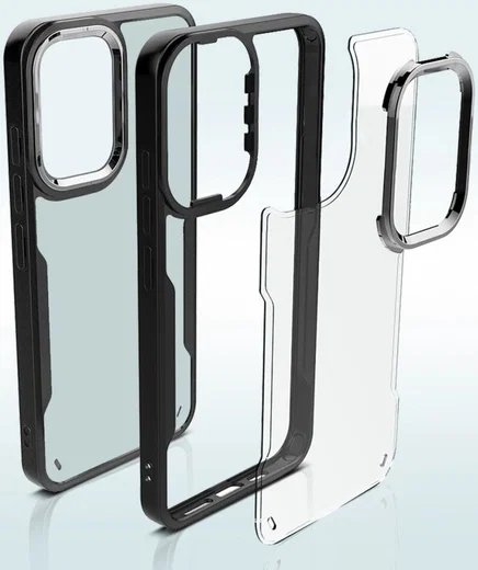 Samsung Galaxy A52 / A52S Hoesje Back Cover Transparant Zwart afbeelding 2