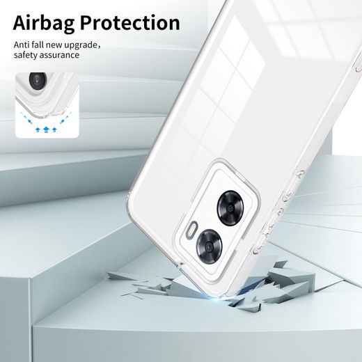 Oppo A57/A57s/A77 Hoesje Schokbestendig Back Cover Transparant Wit afbeelding 2