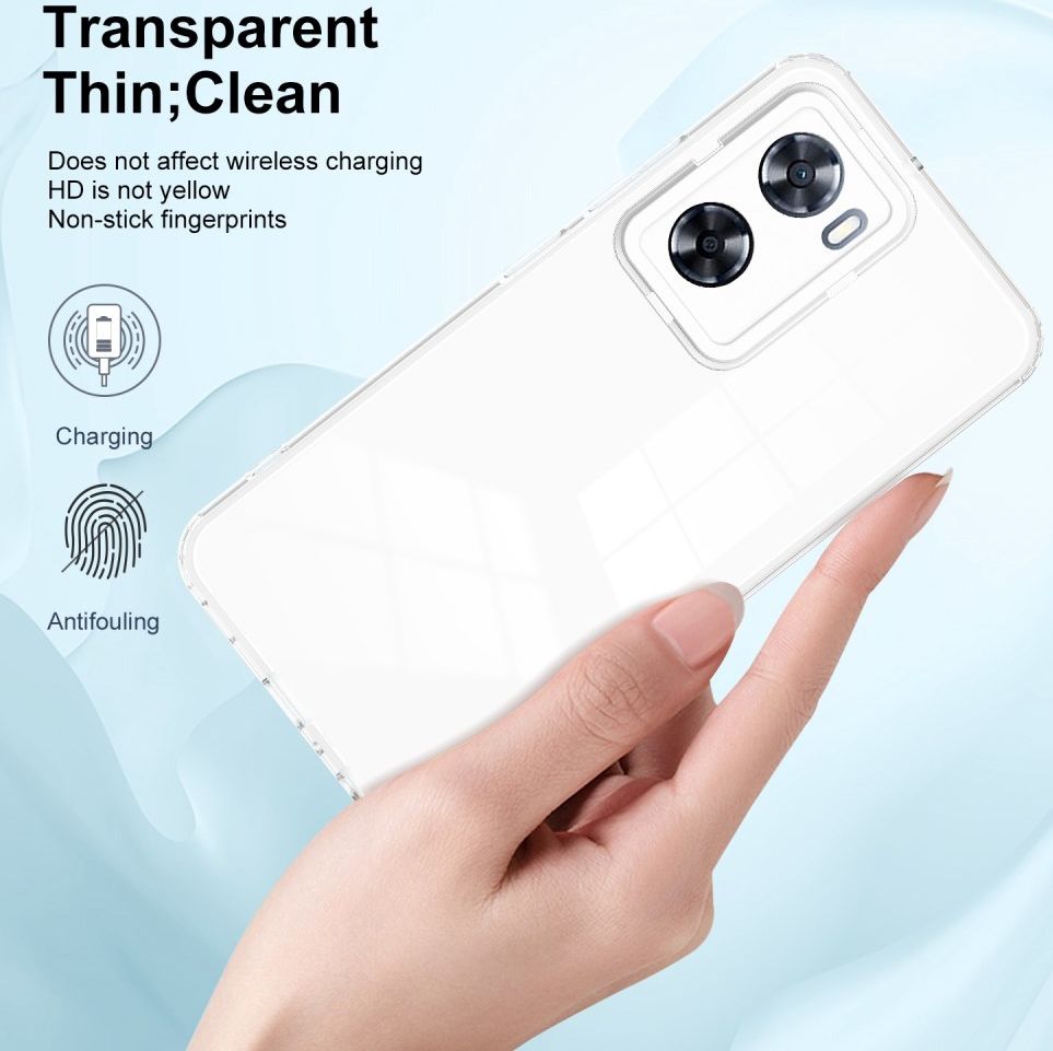 Oppo A57/A57s/A77 Hoesje Schokbestendig Back Cover Transparant Wit afbeelding 5