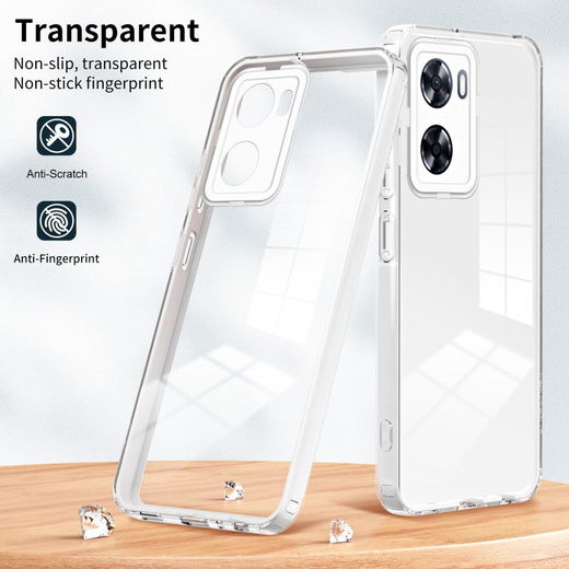 Oppo A57/A57s/A77 Hoesje Schokbestendig Back Cover Transparant Wit afbeelding 6