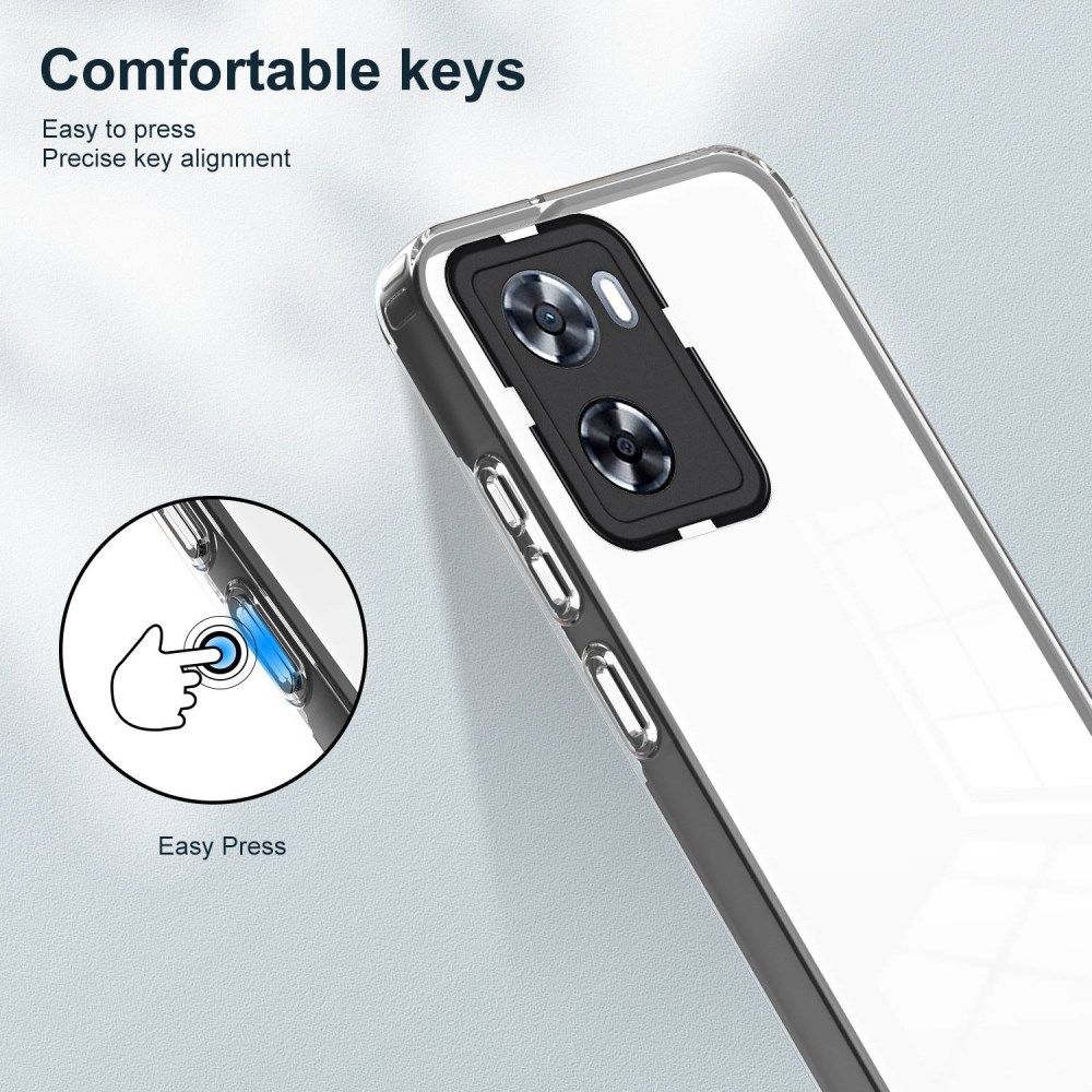 Oppo A57/A57s/A77 Hoesje Schokbestendig Back Cover Transparant Zwart afbeelding 7