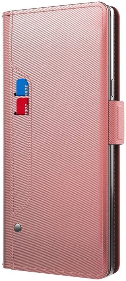Samsung Galaxy A52 / A52S Hoesje met Kaarthouder en Spiegel Roze Goud afbeelding 1