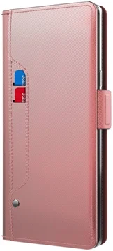 Samsung Galaxy A52 / A52S Hoesje met Kaarthouder en Spiegel Roze Goud