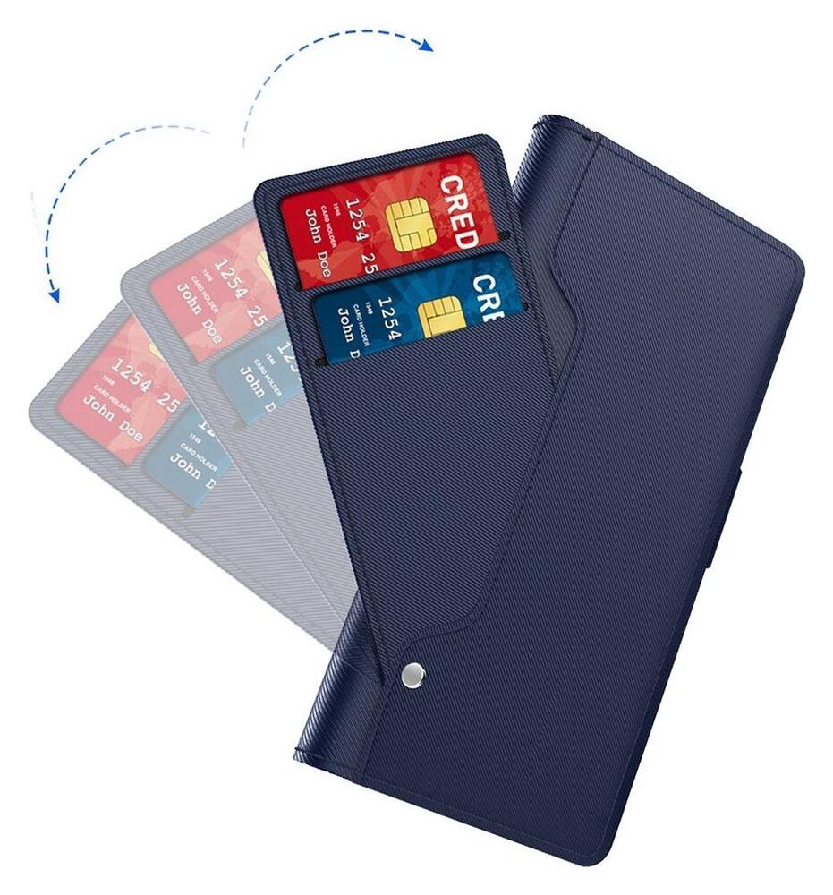 Samsung Galaxy A52 / A52S Hoesje met Kaarthouder en Spiegel Blauw afbeelding 2