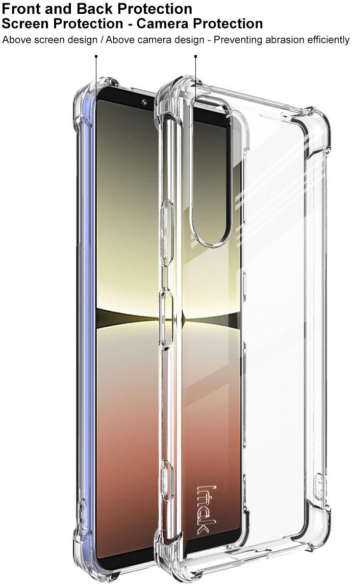 Imak Sony Xperia 5 IV Hoesje Schokbestendig TPU Transparant Zwart afbeelding 3