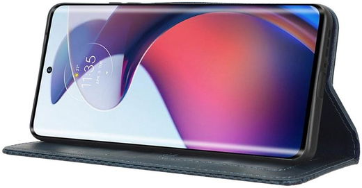 Motorola Edge 30 Fusion Hoesje Wallet Book Case Kunstleer Blauw afbeelding 5