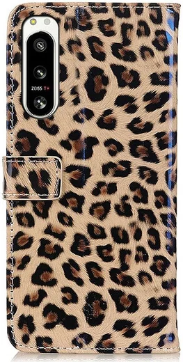 Sony Xperia 5 IV Hoesje Portemonnee Book Case met Luipaard Print afbeelding 3
