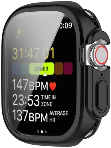 Apple Watch Ultra 3/2/1 Hoesje TPU - Ingebouwde Screen Protector - Zwart afbeelding 6