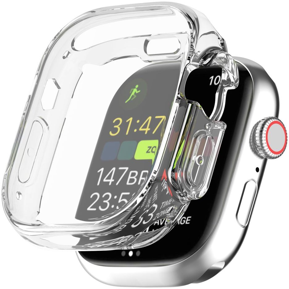 Apple Watch Ultra 3/2/1 Hoesje TPU - Ingebouwde Screen Protector - Transparant afbeelding 1