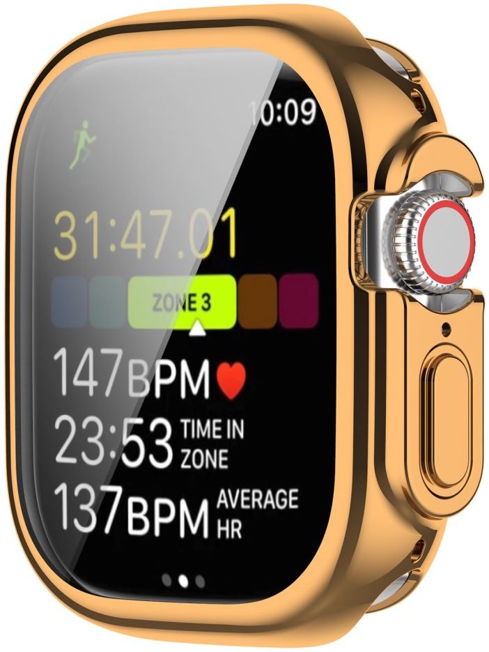 Apple Watch Ultra 3/2/1 Hoesje TPU - Ingebouwde Screen Protector - Roze Goud afbeelding 5