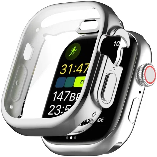 Apple Watch Ultra 3/2/1 Hoesje TPU - Ingebouwde Screen Protector - Zilver afbeelding 1