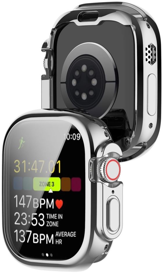 Apple Watch Ultra 3/2/1 Hoesje TPU - Ingebouwde Screen Protector - Zilver afbeelding 2