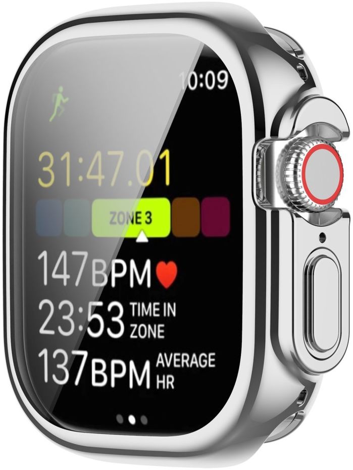 Apple Watch Ultra 3/2/1 Hoesje TPU - Ingebouwde Screen Protector - Zilver afbeelding 5