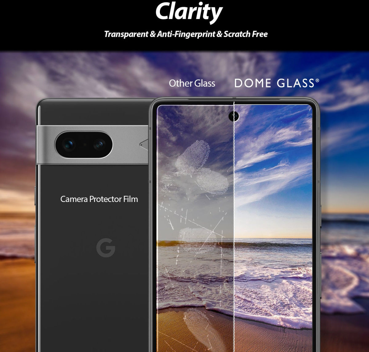 Whitestone Dome Glass Google Pixel 7 Screen Protector 2-Pack afbeelding 5