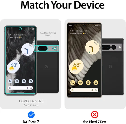 Whitestone Dome Glass Google Pixel 7 Screen Protector 2-Pack afbeelding 6