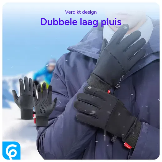 Winter Handschoenen Touchscreen Winddicht en Waterproof Zwart - Maat L afbeelding 4