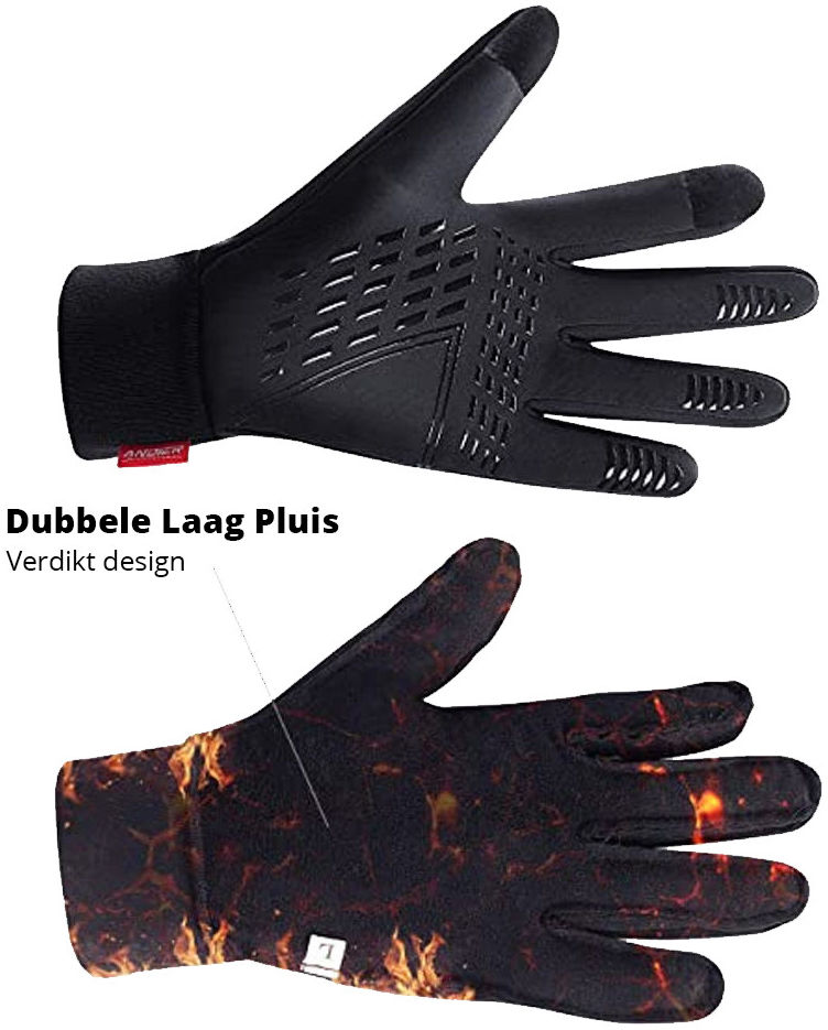 Winter Handschoenen Touchscreen Winddicht en Waterproof Zwart Maat XL afbeelding 6