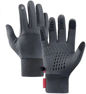 Winter Handschoenen Touchscreen Winddicht en Waterproof Grijs - Maat M