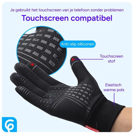 Winter Handschoenen Touchscreen Winddicht en Waterproof Grijs - Maat L afbeelding 2