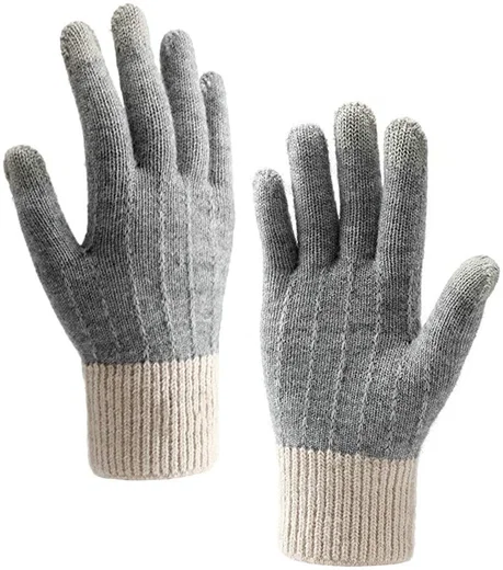 Gebreide Touchscreen Handschoenen Windproof Grijs - Maat S afbeelding 1