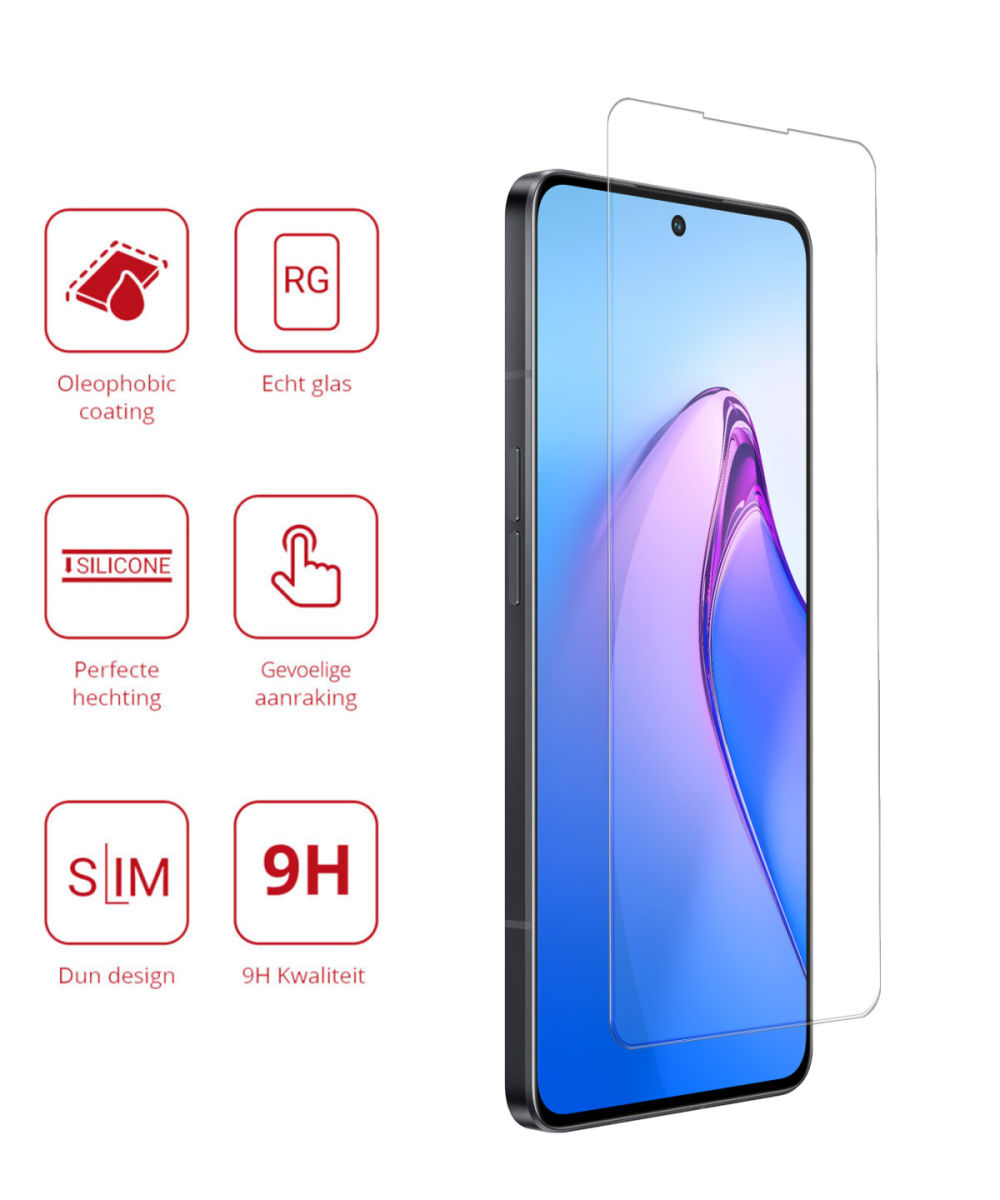 Rosso Oppo Reno 8 Pro 9H Tempered Glass Screen Protector afbeelding 2