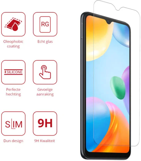 Rosso Redmi 10C 9H Tempered Glass Screen Protector afbeelding 2