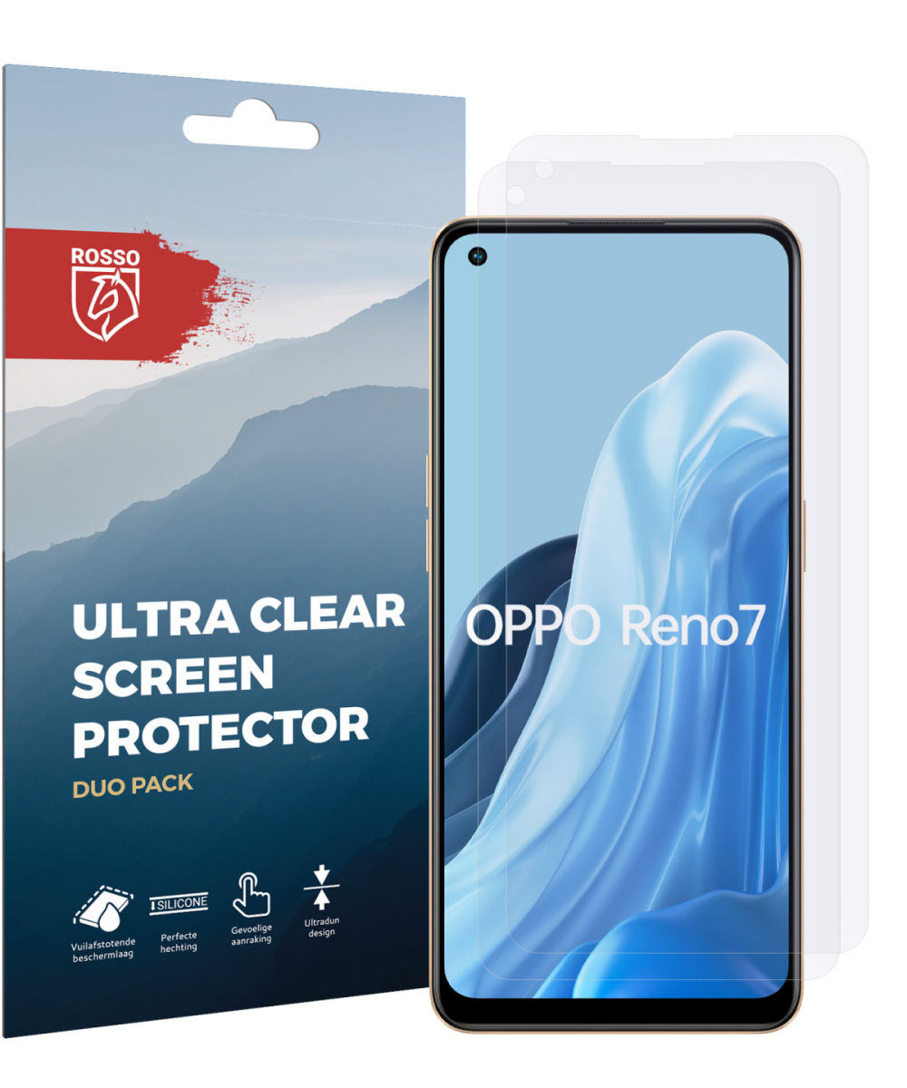 Rosso Oppo Reno 7 Ultra Clear Screen Protector Duo Pack afbeelding 6