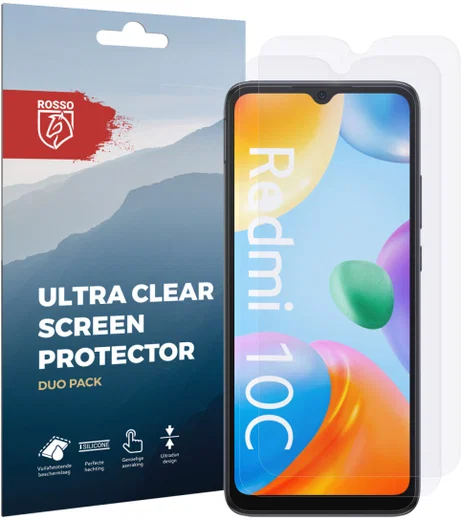 Rosso Redmi 10C Ultra Clear Screen Protector Duo Pack afbeelding 6