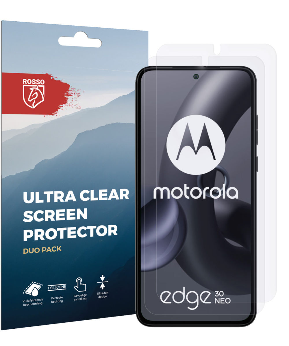 Rosso Motorola Edge 30 Neo Ultra Clear Screen Protector Duo Pack afbeelding 6