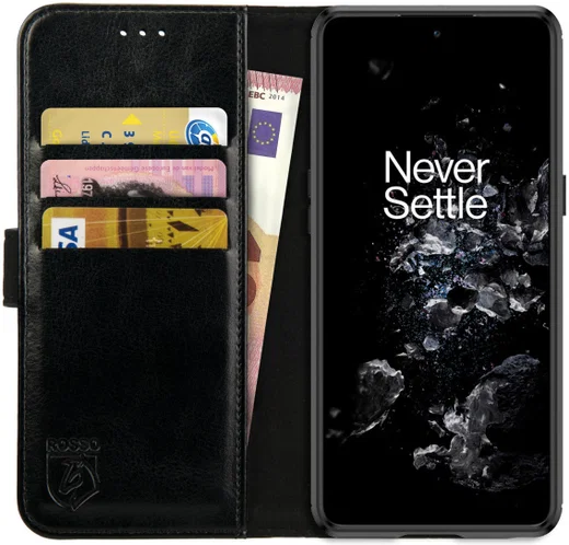 Rosso Element OnePlus 10T Hoesje Book Cover Wallet Zwart afbeelding 1