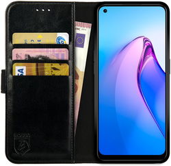 Rosso Element Oppo Reno 8 Hoesje Book Cover Wallet Zwart afbeelding