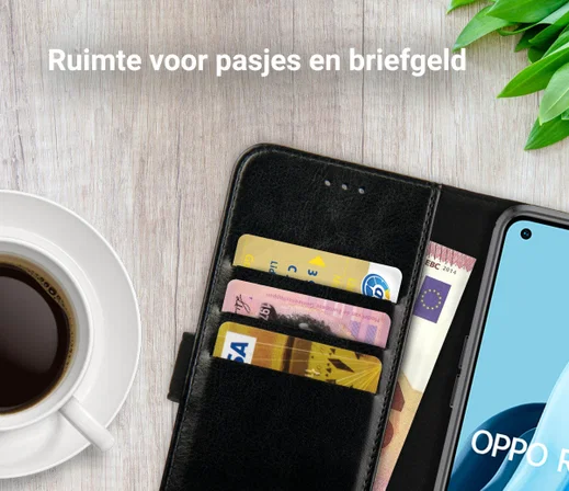 Rosso Element Oppo Reno 7 Hoesje Book Cover Wallet Zwart afbeelding 5