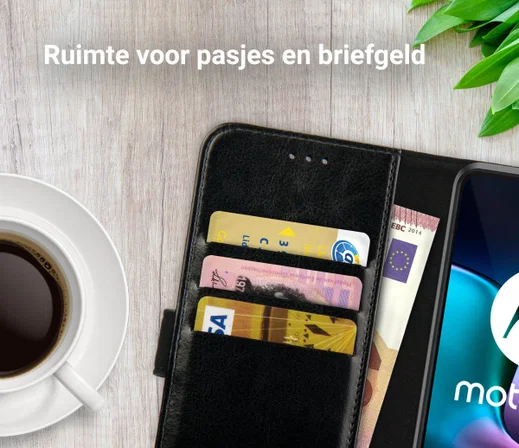 Rosso Element Motorola Edge 30 Hoesje Book Cover Wallet Zwart afbeelding 5