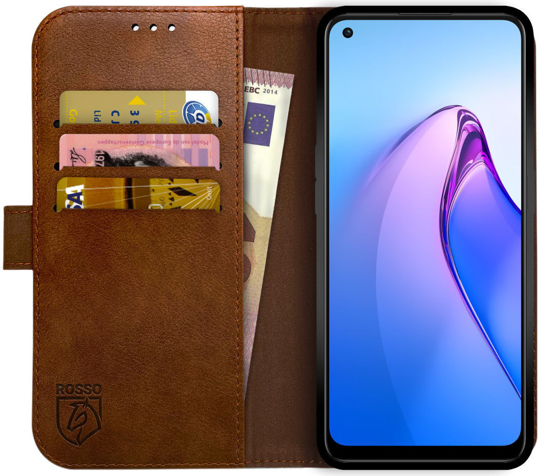 Rosso Element Oppo Reno 8 Hoesje Book Cover Wallet Bruin afbeelding 1