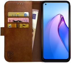 Rosso Element Oppo Reno 8 Hoesje Book Cover Wallet Bruin afbeelding