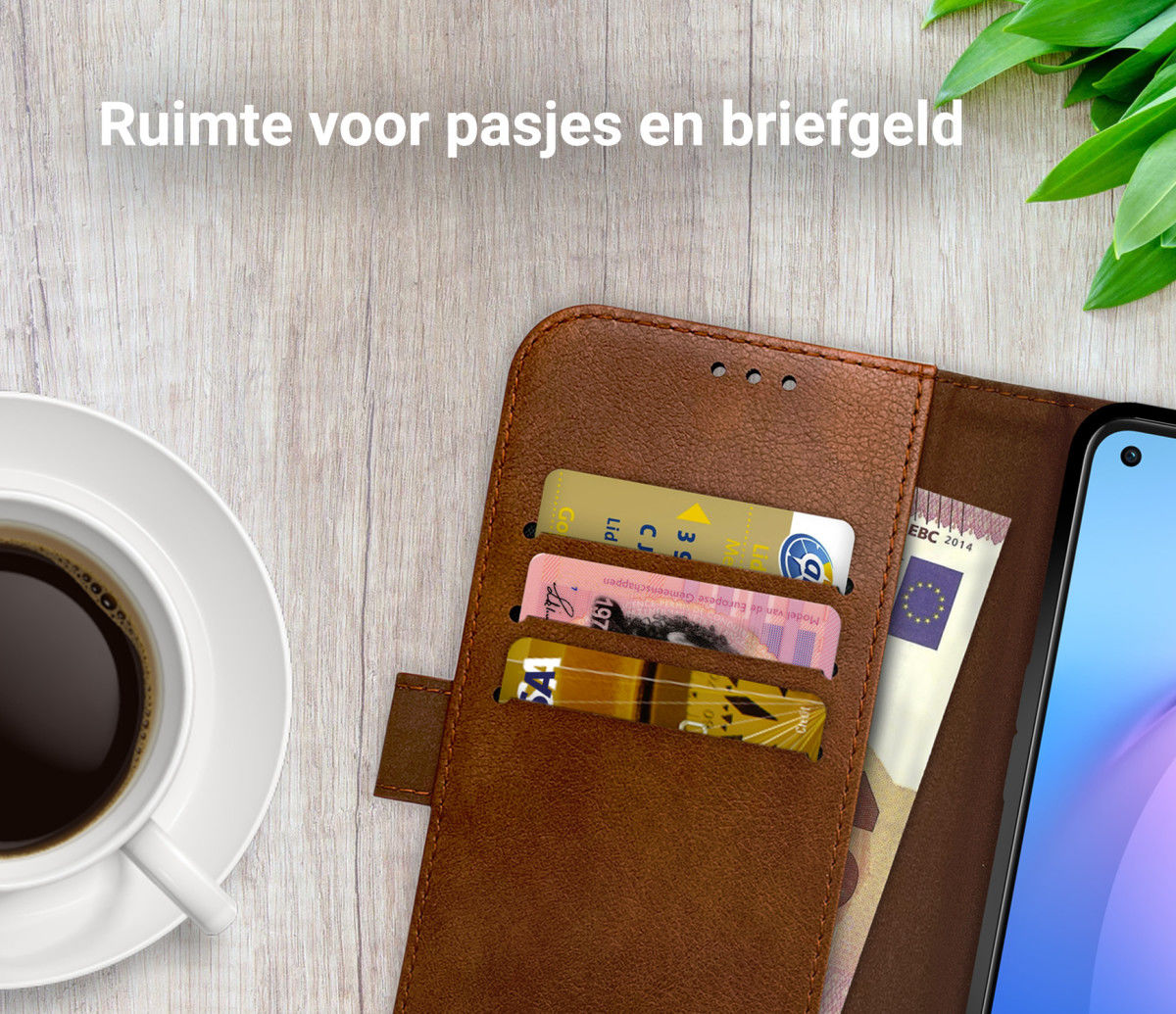 Rosso Element Oppo Reno 8 Hoesje Book Cover Wallet Bruin afbeelding 5