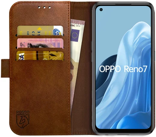 Rosso Element Oppo Reno 7 Hoesje Book Cover Wallet Bruin afbeelding 1