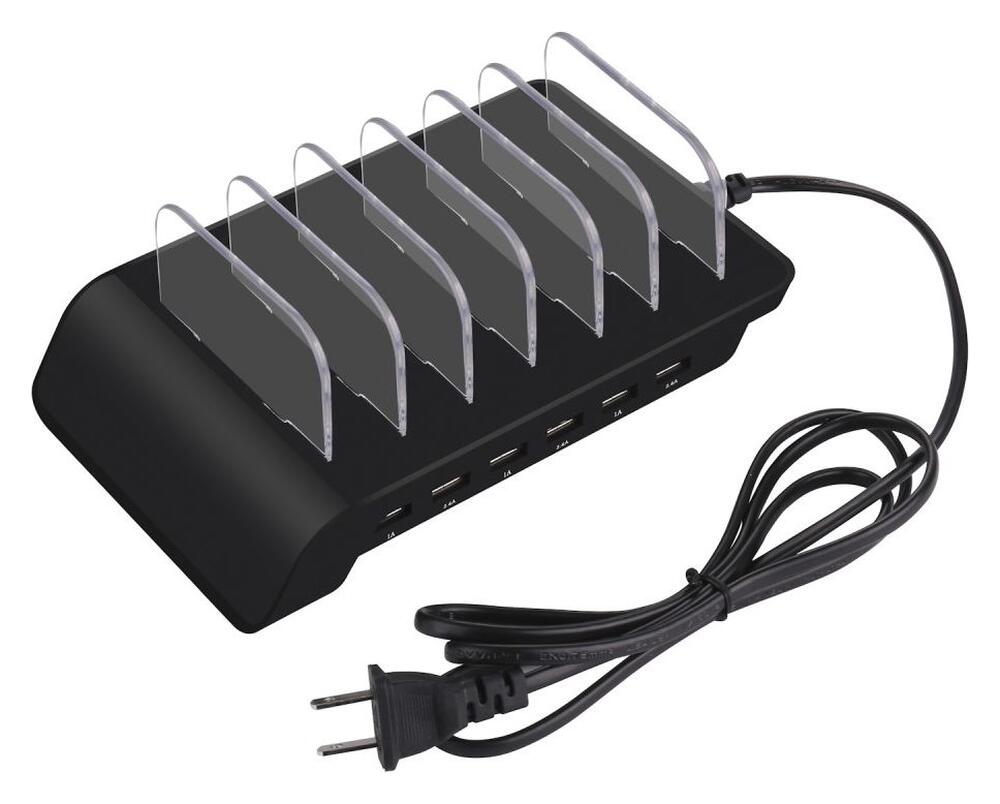 Universeel Oplaad Station 6 Poort USB Oplader 50W Zwart afbeelding 13