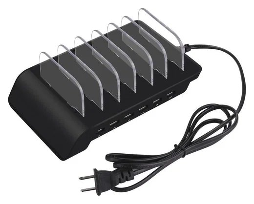Universeel Oplaad Station 6 Poort USB Oplader 50W Zwart afbeelding 13