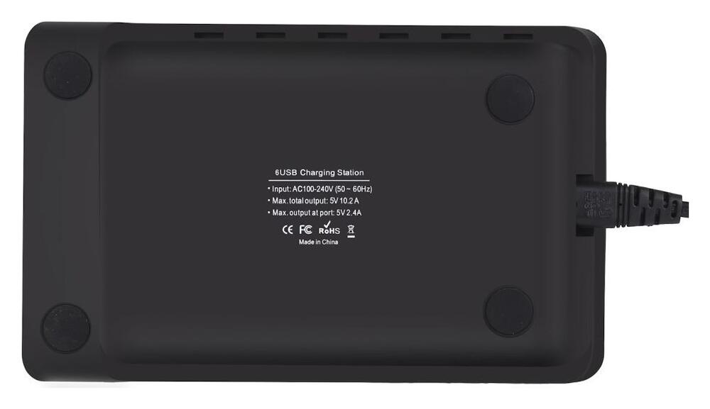 Universeel Oplaad Station 6 Poort USB Oplader 50W Zwart afbeelding 14