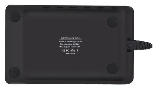 Universeel Oplaad Station 6 Poort USB Oplader 50W Zwart afbeelding 14