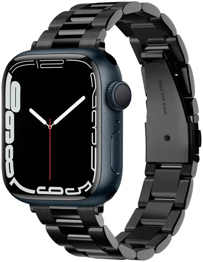 Spigen Modern Fit Apple Watch Bandje - 1-10/SE - 42/41/40/38MM - RVS - Zwart afbeelding 1