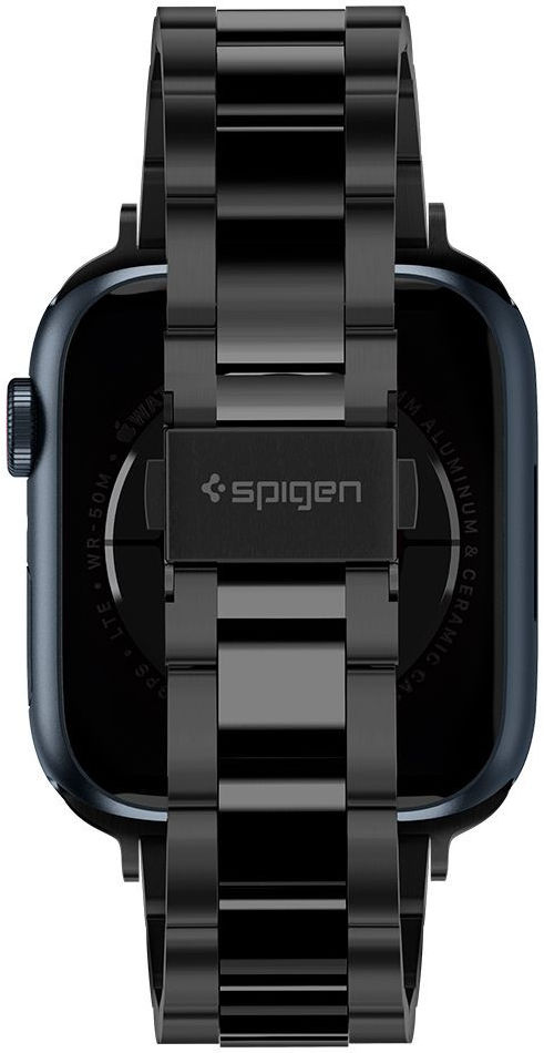 Spigen Modern Fit Apple Watch Bandje - 1-10/SE - 42/41/40/38MM - RVS - Zwart afbeelding 9